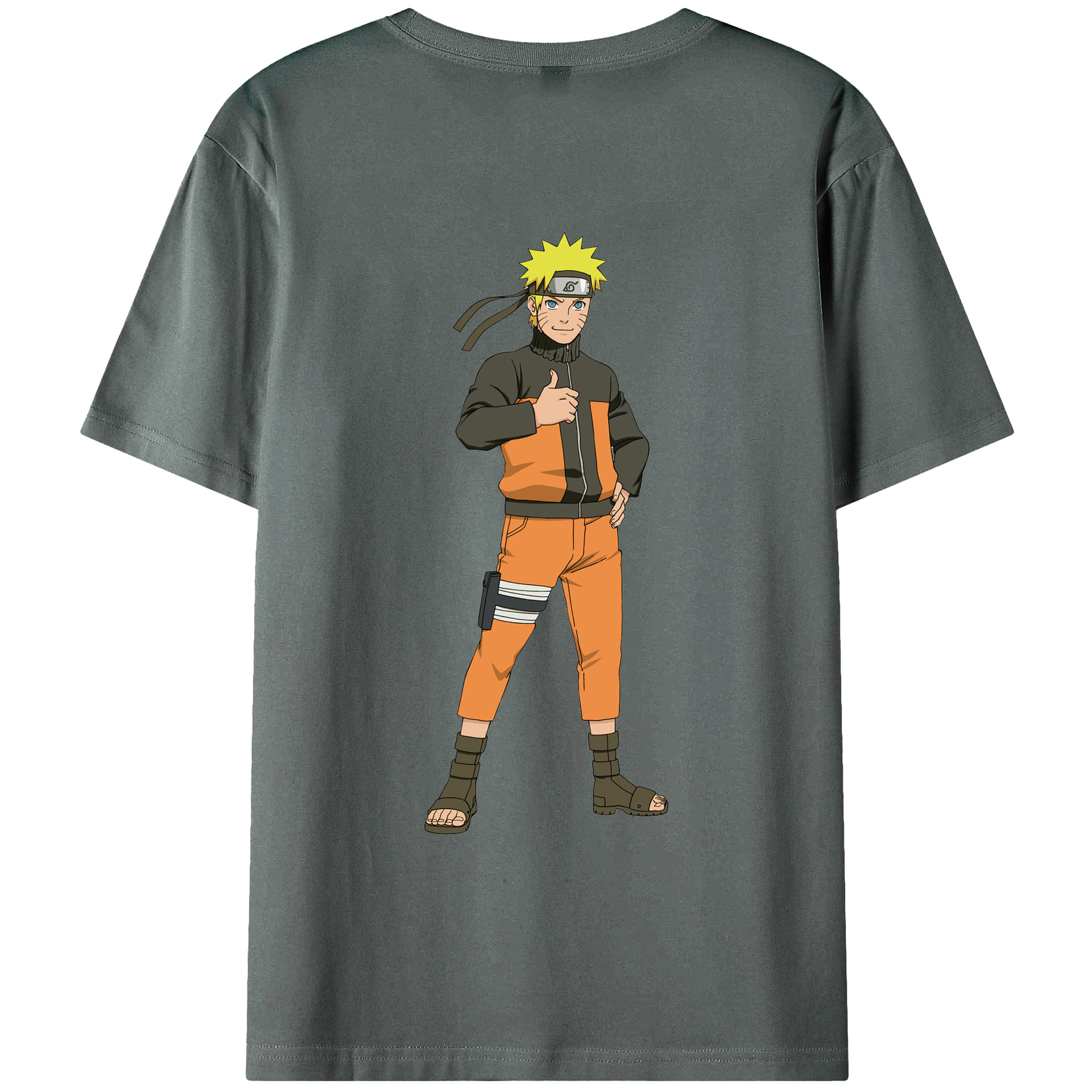 （画像用） NARUTO -ナルト- うずまき ナルト Uzumaki Naruto 綿100％ メンズ半袖Tシャツ（バックプリント） 通気性